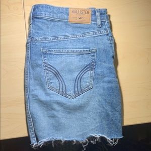 hollister jean mini skirt
